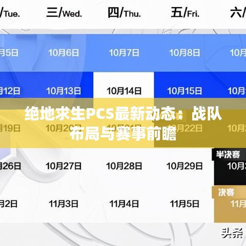绝地求生PCS最新动态：战队布局与赛事前瞻