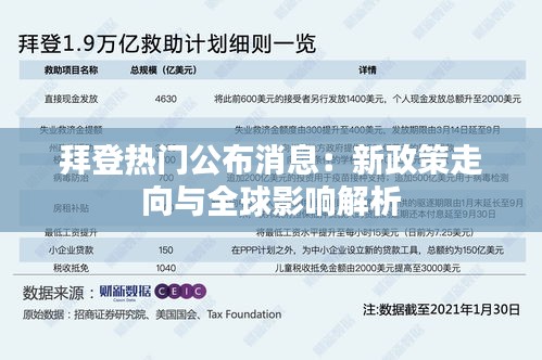 拜登热门公布消息：新政策走向与全球影响解析