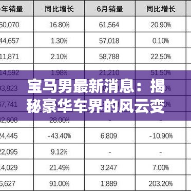 宝马男最新消息：揭秘豪华车界的风云变幻