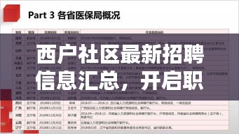 西户社区最新招聘信息汇总，开启职业新篇章