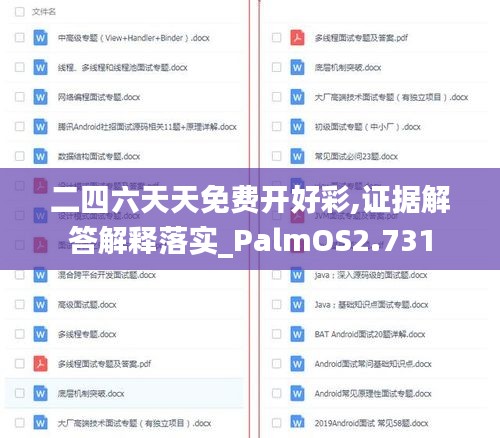 二四六天天免费开好彩,证据解答解释落实_PalmOS2.731