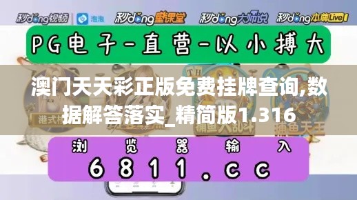 澳门天天彩正版免费挂牌查询,数据解答落实_精简版1.316