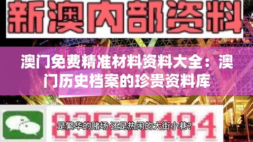 澳门免费精准材料资料大全：澳门历史档案的珍贵资料库