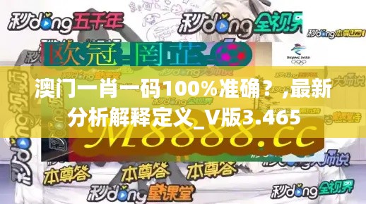 澳门一肖一码100%准确？,最新分析解释定义_V版3.465