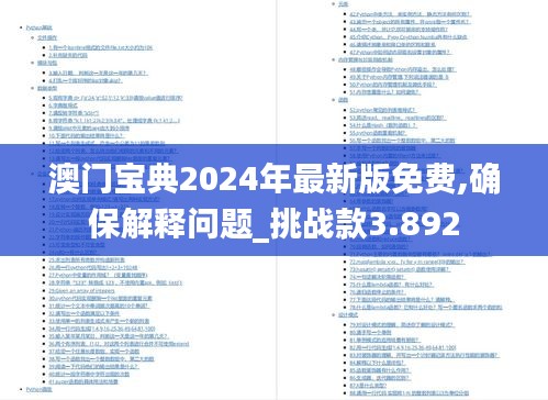 澳门宝典2024年最新版免费,确保解释问题_挑战款3.892