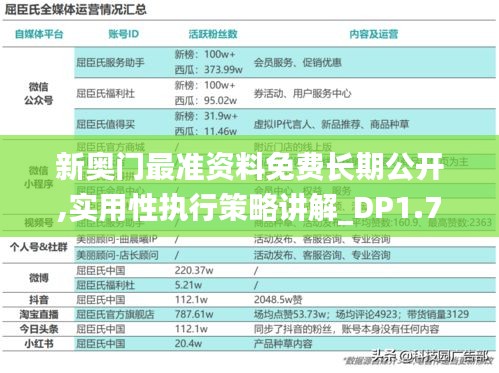 新奥门最准资料免费长期公开,实用性执行策略讲解_DP1.766