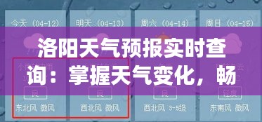 洛阳天气预报实时查询：掌握天气变化，畅享美好生活