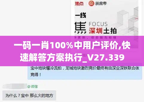 一码一肖100%中用户评价,快速解答方案执行_V27.339