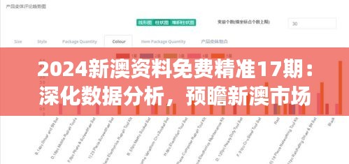 2024新澳资料免费精准17期：深化数据分析，预瞻新澳市场的机遇与挑战