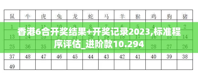 香港6合开奖结果+开奖记录2023,标准程序评估_进阶款10.294