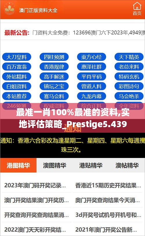 最准一肖100%最准的资料,实地评估策略_Prestige5.439