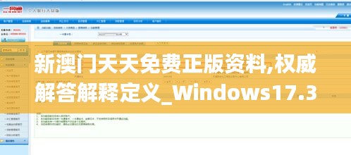 新澳门天天免费正版资料,权威解答解释定义_Windows17.369