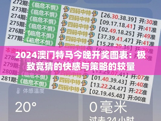 2024澳门特马今晚开奖图表：极致竞猜的快感与策略的较量