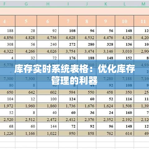 库存实时系统表格：优化库存管理的利器