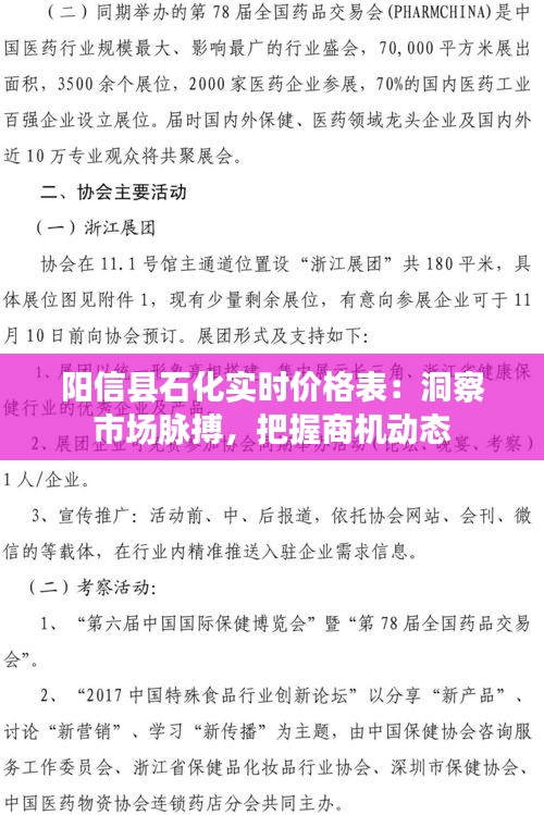 阳信县石化实时价格表：洞察市场脉搏，把握商机动态