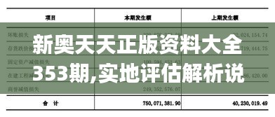 新奥天天正版资料大全353期,实地评估解析说明_DX版8.874