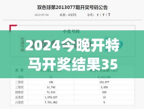 2024今晚开特马开奖结果353期：中奖幸运号码汇总