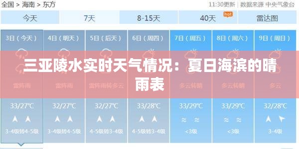 三亚陵水实时天气情况：夏日海滨的晴雨表