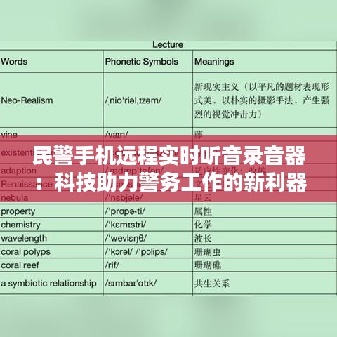 民警手机远程实时听音录音器：科技助力警务工作的新利器