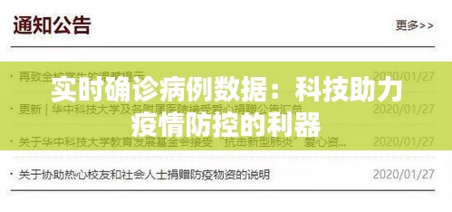 实时确诊病例数据：科技助力疫情防控的利器