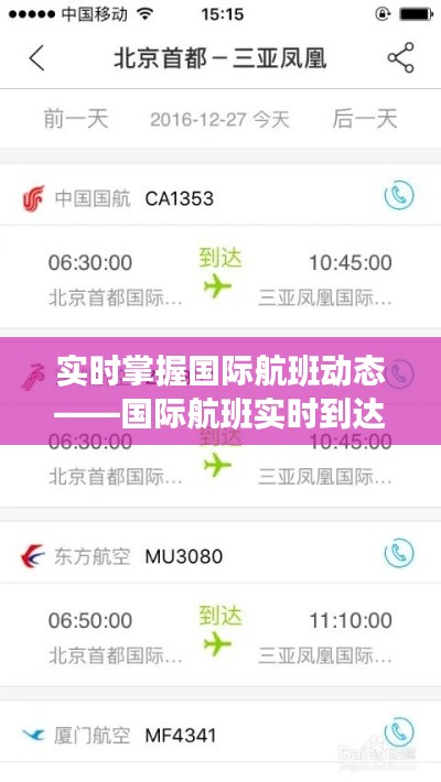 实时掌握国际航班动态——国际航班实时到达查询全攻略
