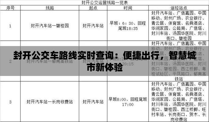 封开公交车路线实时查询：便捷出行，智慧城市新体验