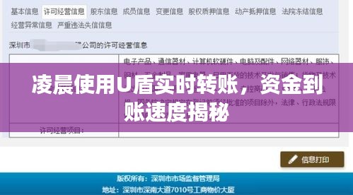 凌晨使用U盾实时转账，资金到账速度揭秘