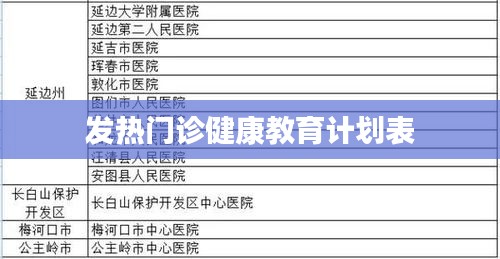 发热门诊健康教育计划表