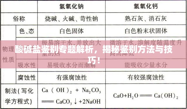 酸碱盐鉴别专题解析，揭秘鉴别方法与技巧！