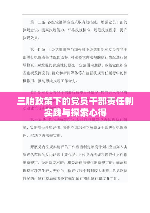 三胎政策下的党员干部责任制实践与探索心得