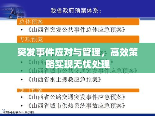 突发事件应对与管理，高效策略实现无忧处理