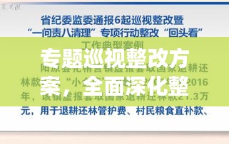 专题巡视整改方案，全面深化整改，提升监督效能