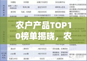 农户产品TOP10榜单揭晓，农村产业繁荣面貌大揭秘