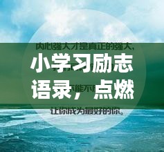 小学习励志语录，点燃学习激情，成就未来辉煌！