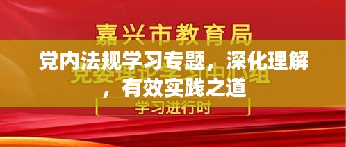 党内法规学习专题，深化理解，有效实践之道