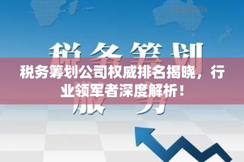 税务筹划公司权威排名揭晓，行业领军者深度解析！