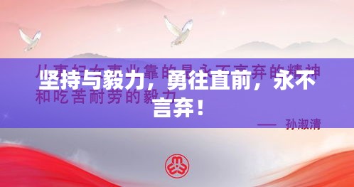 坚持与毅力，勇往直前，永不言弃！